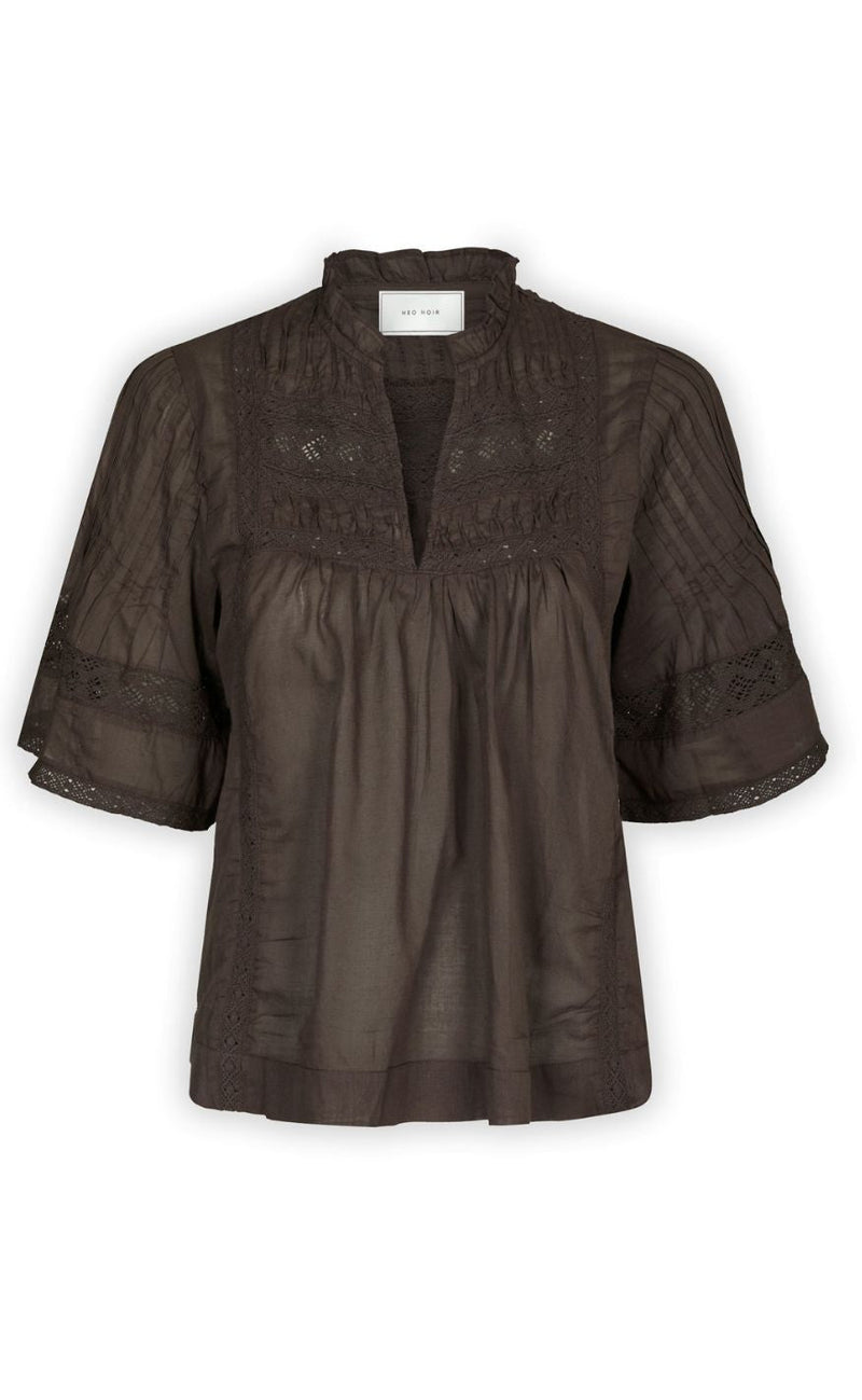 Neo Noir Bluse - Siama S Voile - Dark brown