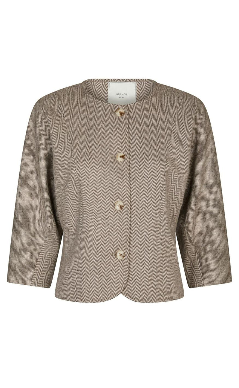 Neo Noir Jakke - Mesto Light Herringbone - White/Brown