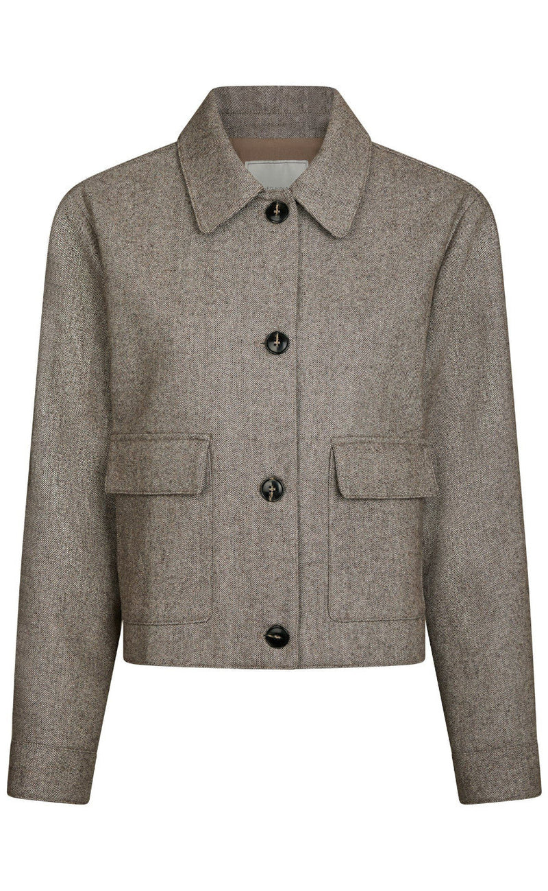 Neo Noir Jakke - Romana Herringbone - Dusty Brown