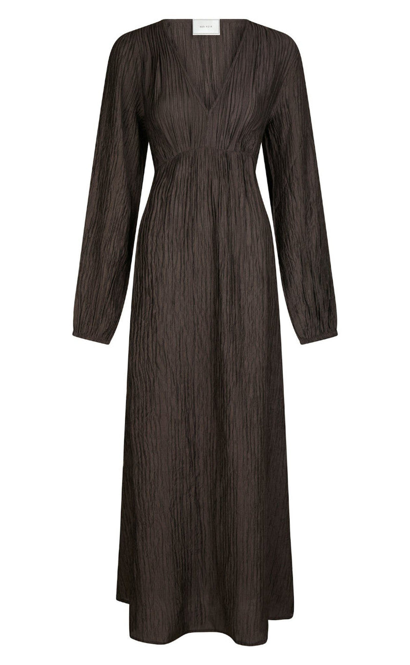 Neo Noir Kjole - Silfi Crepe - Dark Brown