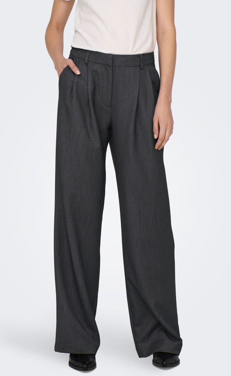 ONLY Bukser - Hattie Pleat - Dark Grey Melange
