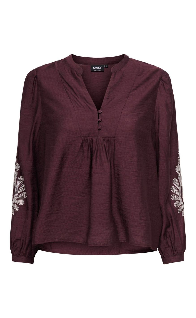 ONLY Topp - Kana - Winetasting Sandshell Embroidery
