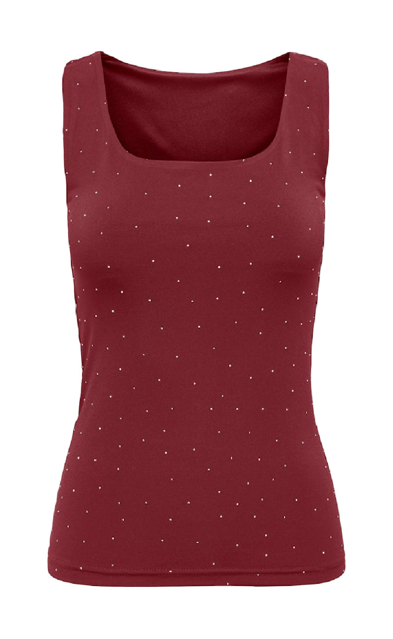 ONLY Topp - Zita Ea - Carbernet Silver Rhinstones