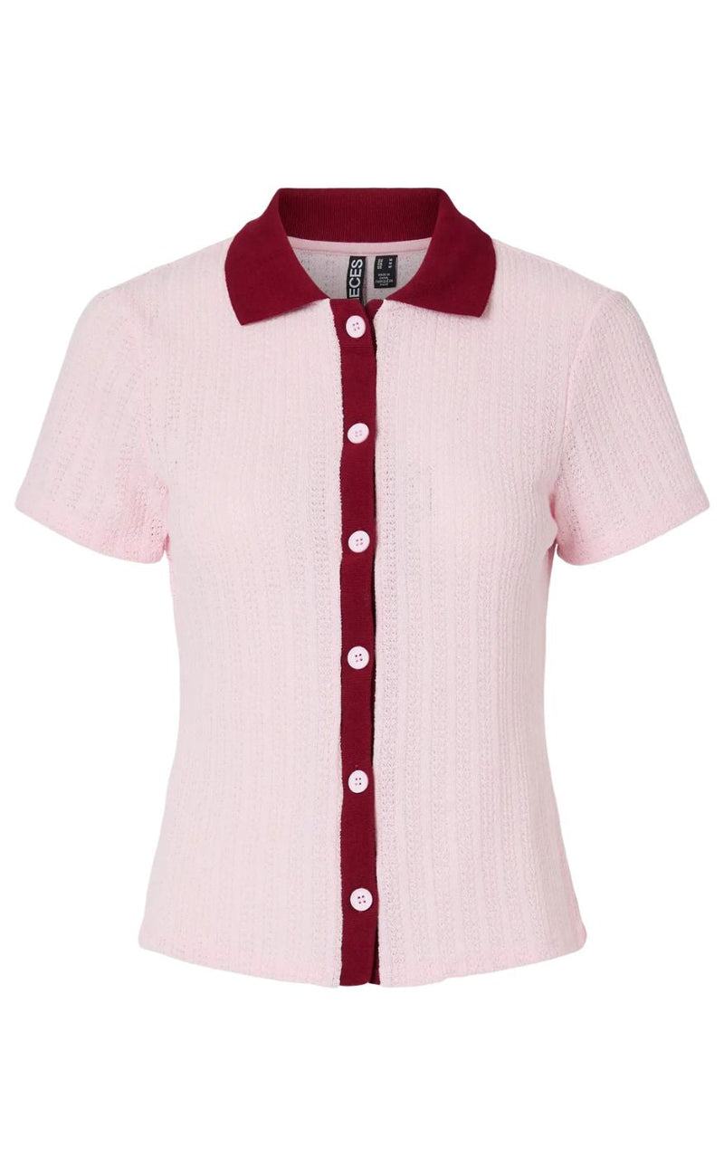 PIECES Topp - Alysia - Pink Tulle/Rhubarb