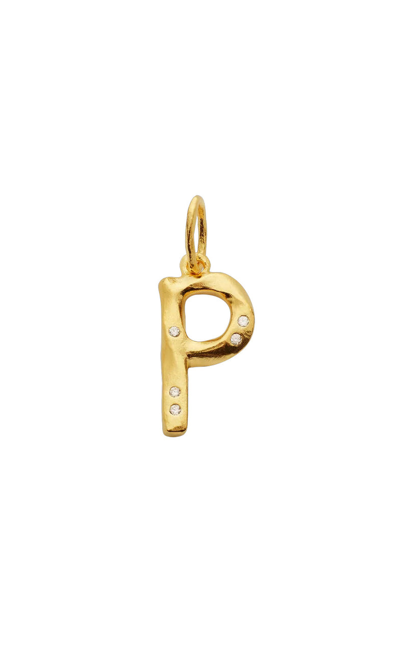 Maanesten Vedhæng - P Alphabet - Gold Colour