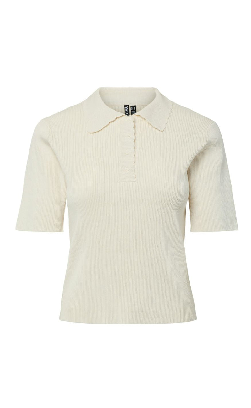 Pieces Bluse - Gera Polo - Egret