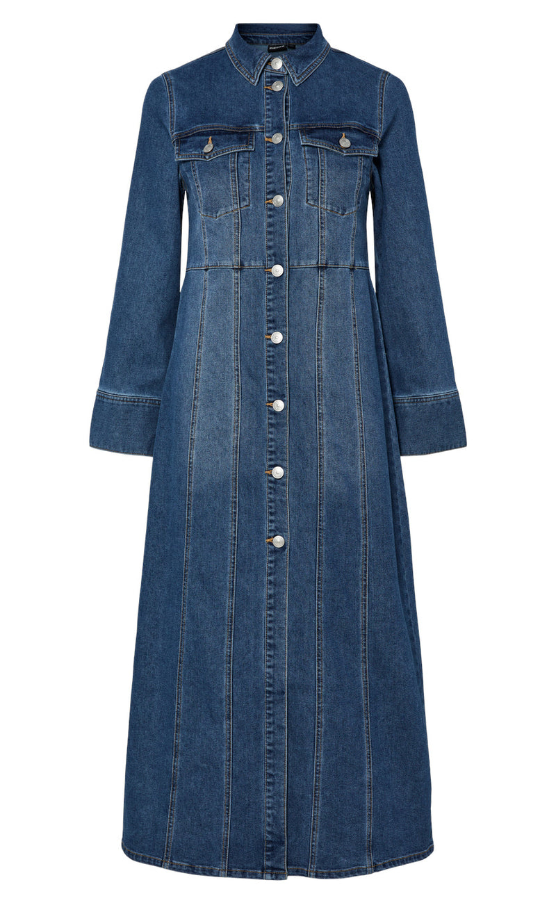 Pieces Kjole - Femma - Medium Blue Denim