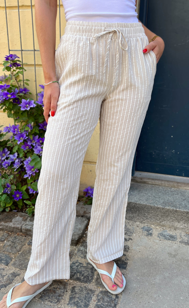 INA Copenhagen Bukser - Grace - Camel/White Stripe