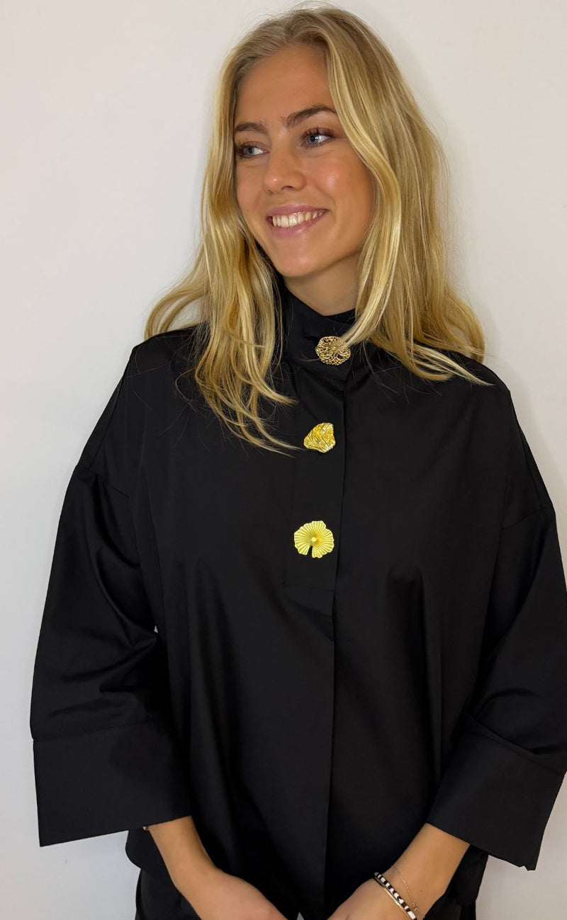 Continue Bluse - Klara High Neck - Black
