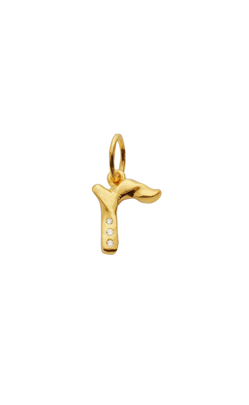 Maanesten Vedhæng - R Alphabet - Gold Colour
