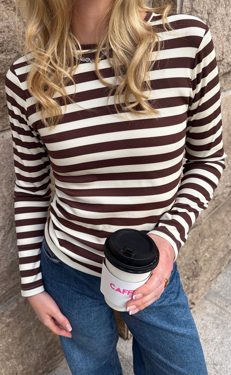 Say INA Copenhagen Bluse - Pamela LS - Brown Striped