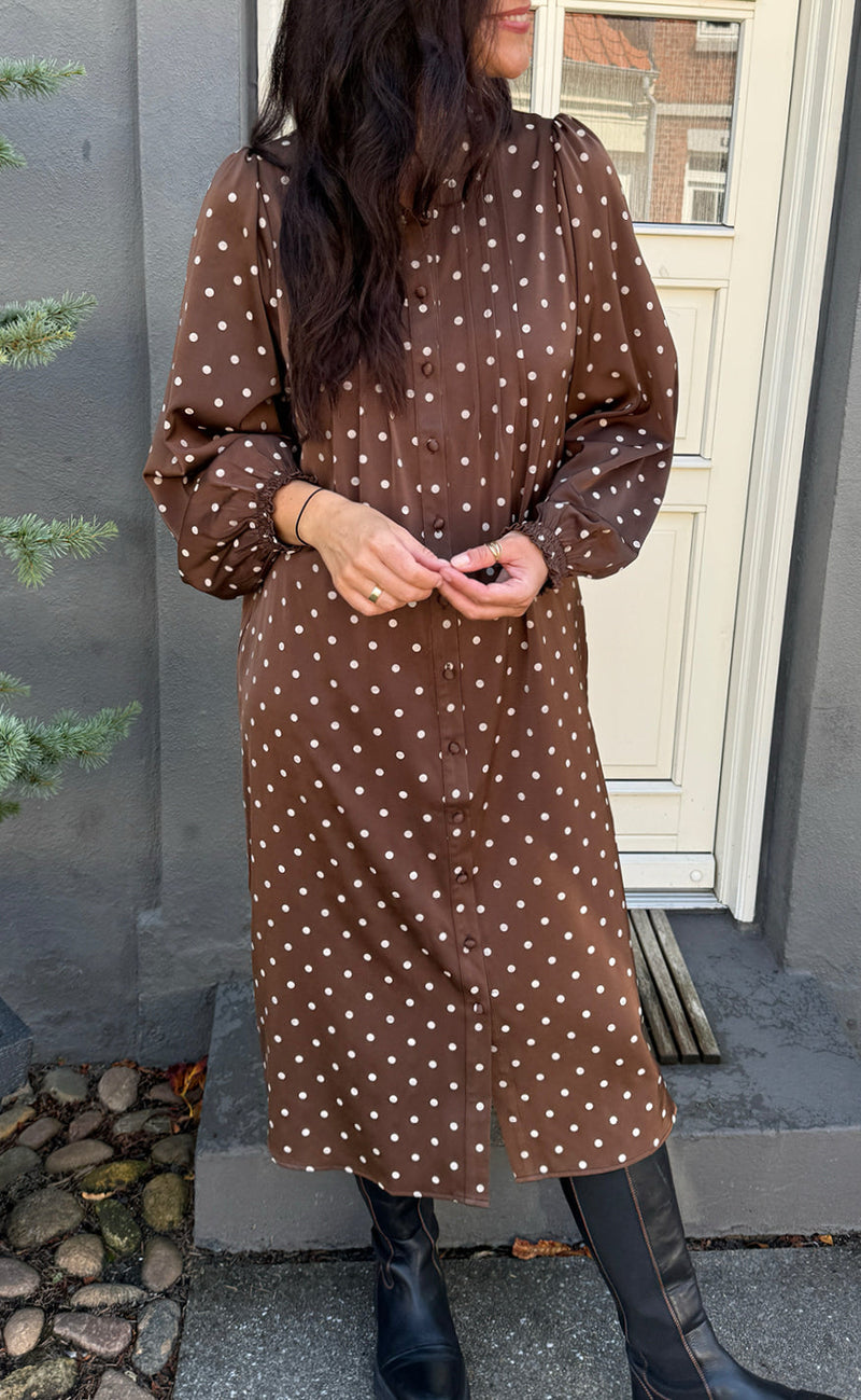 Say INA Copenhagen Kjole - Liara - Dark Brown W. White Dots