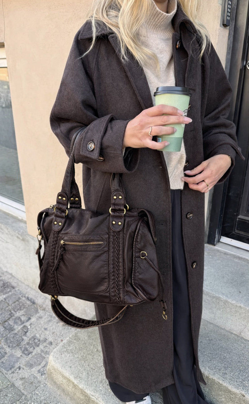 Say INA Copenhagen Veske - Cannes City - Dark Brown PU Leather