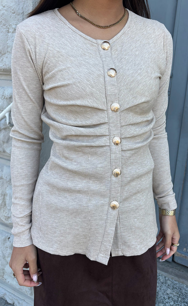 Say INA Copenhagen Bluse - Sissel Shell - Camel