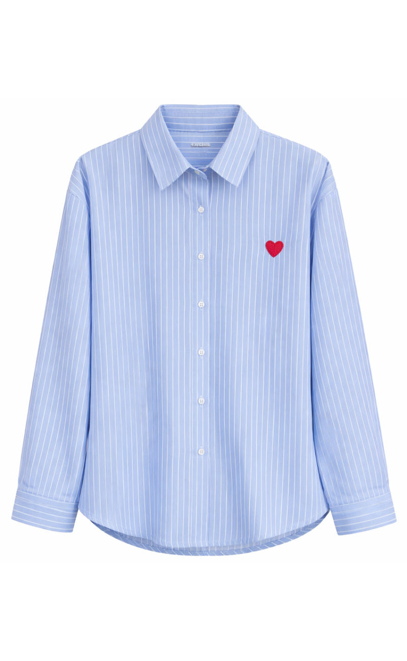 Say INA Copenhagen Skjorte - Heart - Blue Striped