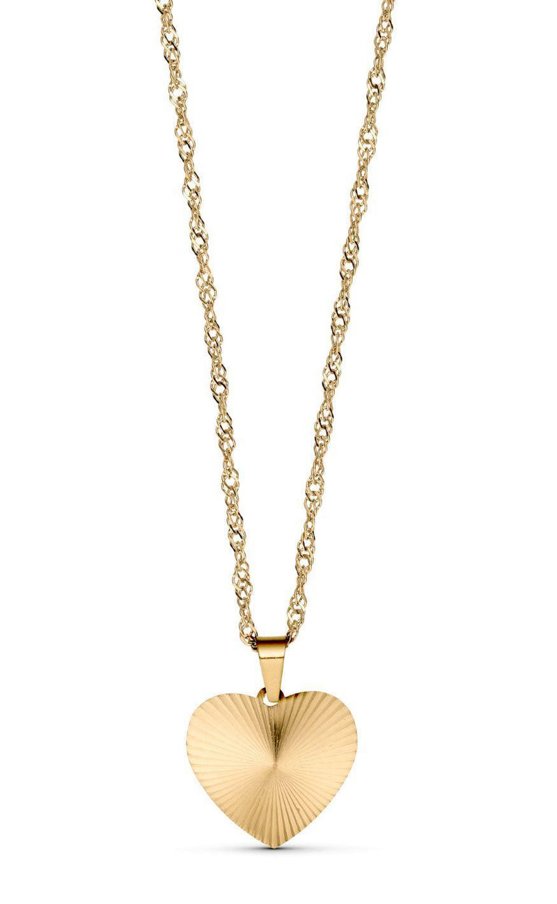 Smykkeli Copenhagen Halskæde - Textured Heart - Golden