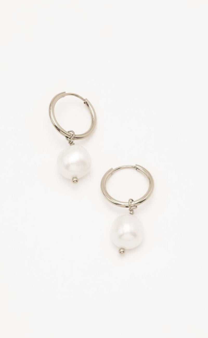 Smykkeli Copenhagen Øreringer - Tokyo - Silver w. Freshwater Pearl