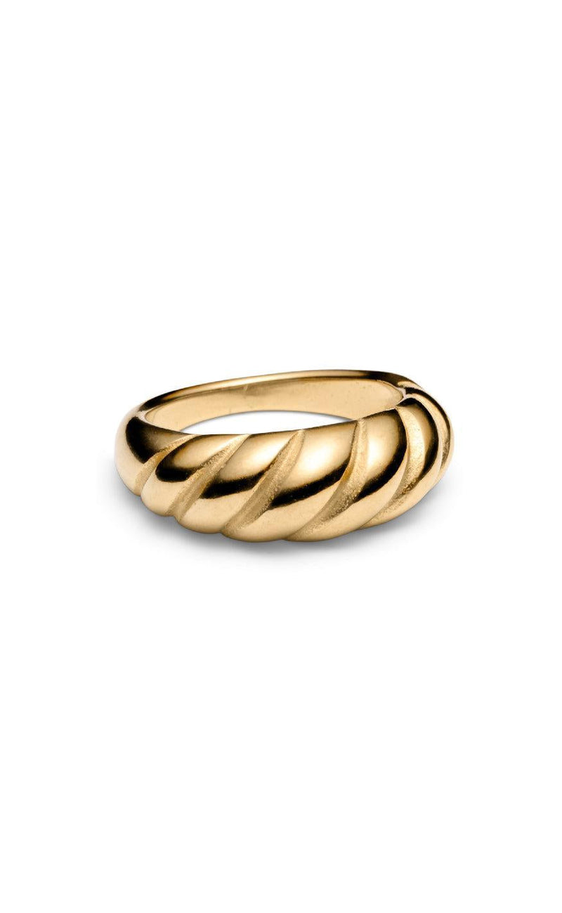Smykkeli Copenhagen Ring - Twisted Crossaint Large - Golden Colour