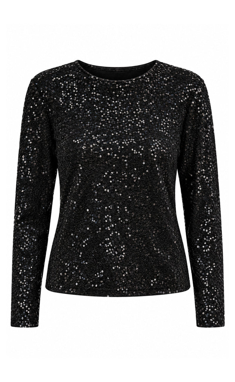 Say INA Copenhagen Bluse - Sophia Sequin - Black Sequin