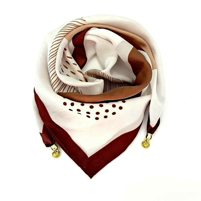 Tim & Simonsen Skjerf - Franny Jewelry - Coffee-Off white circles