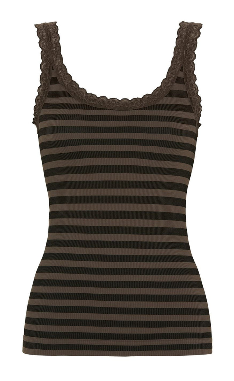 Tim & Simonsen Top - Isa Rib - Nero/Noce
