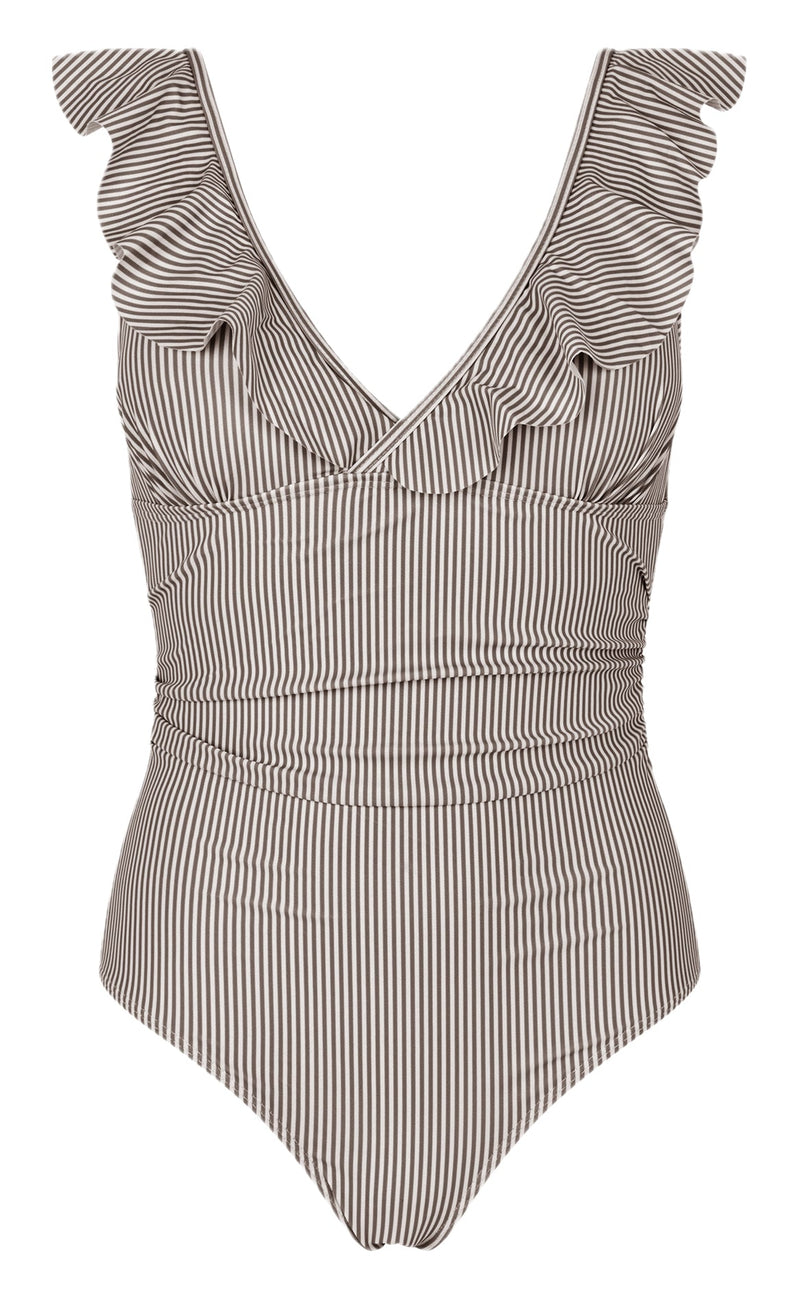 Unica Copenhagen Badedrakt - Madina - Brown Stripes