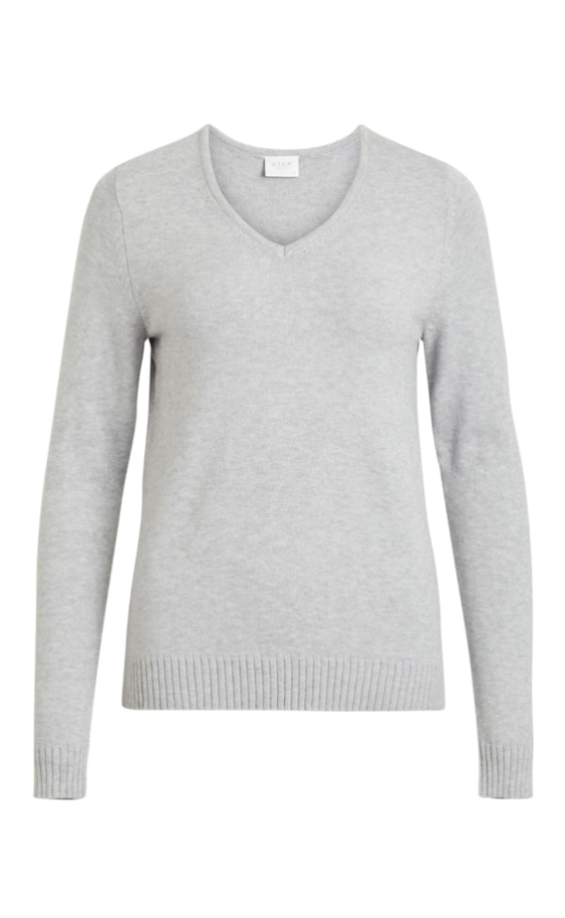 VILA Topp - Ril - Light Grey Melange