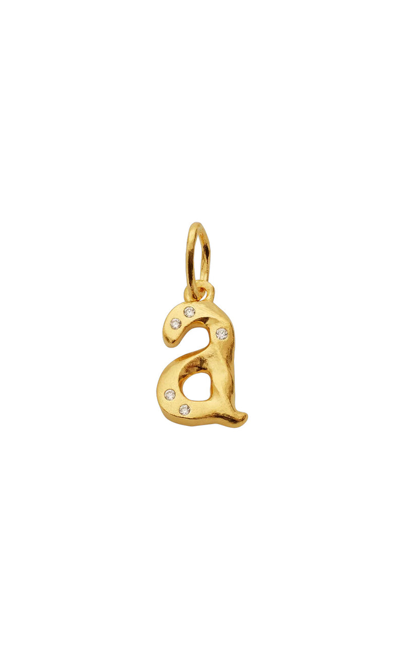 Maanesten Vedhæng - A Alphabet - Gold Colour