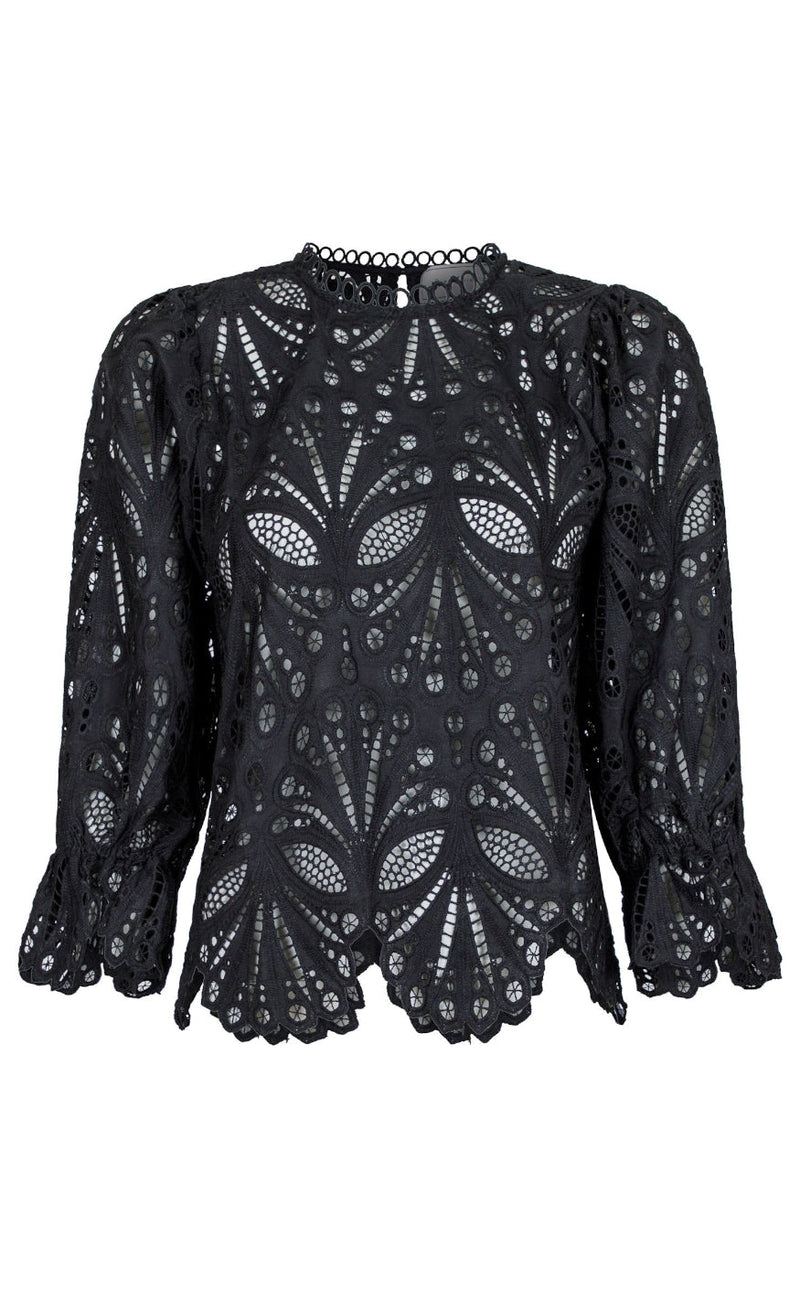 Neo Noir Bluse - Adela Embroidery - Black