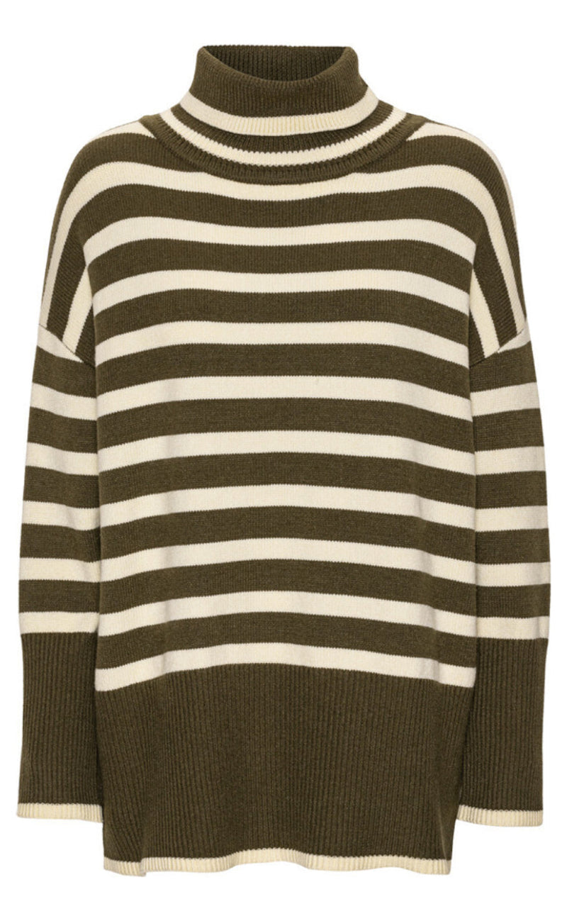 A-Veiw Genser - Alvena - Green/Off White