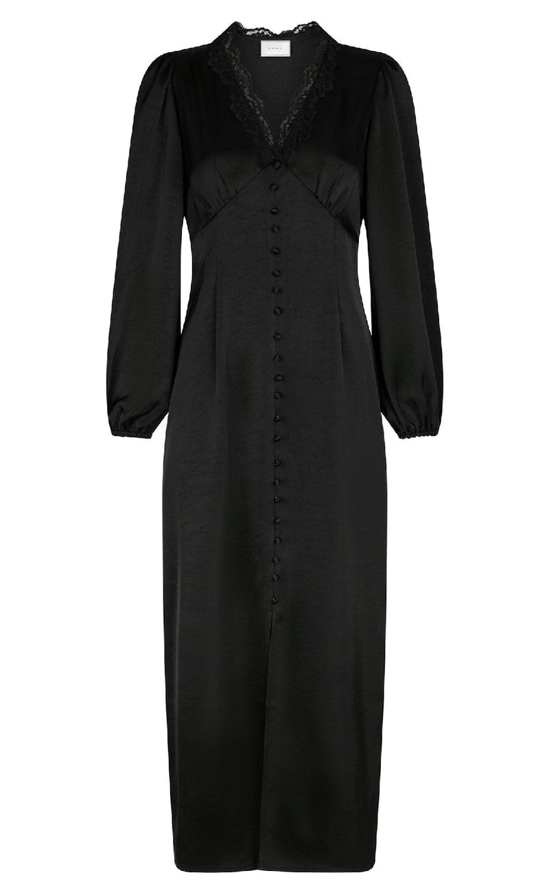 Neo Noir Kjole - Anio Heavy Sateen - Black