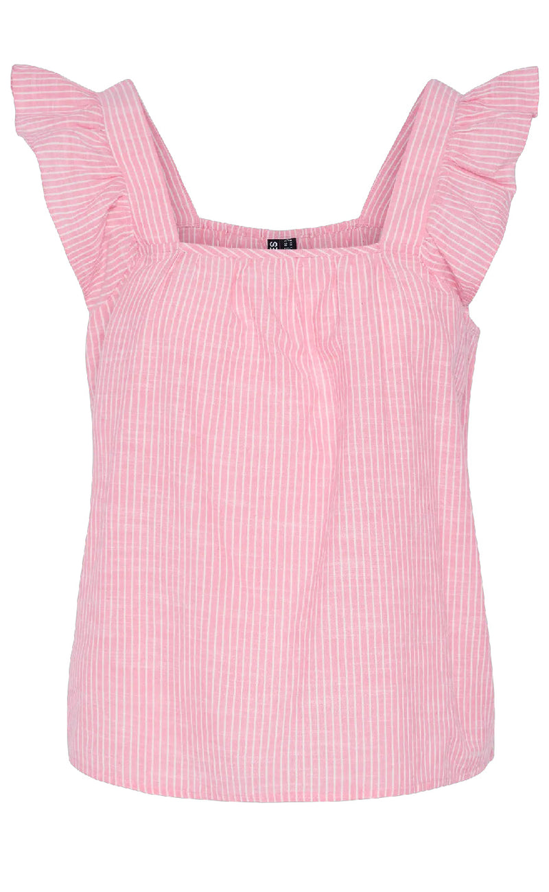 Pieces Topp - Apia - Pink Lemonade/Bright White
