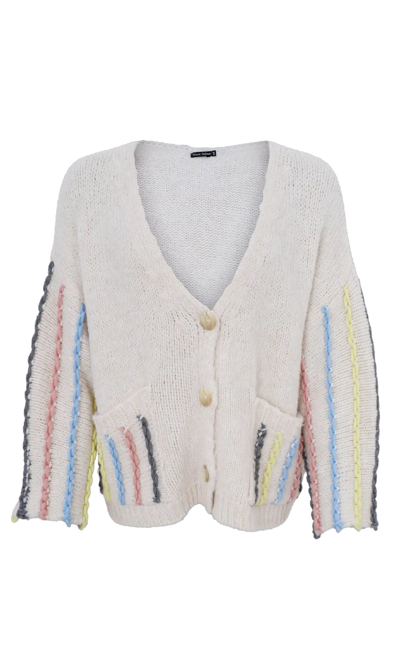Black Colour Cardigan - Augusta - Natural