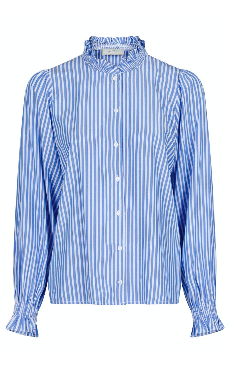 Neo Noir Bluse - Brianna - Blue Stripe