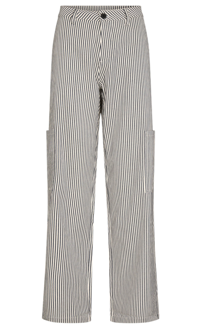 Freequent Bukser - Mella - Medieval Blue W. Off-White