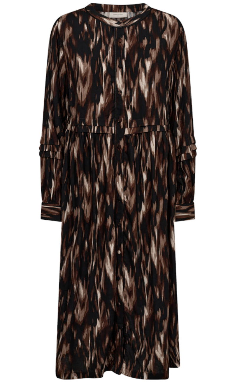 Freequent Kjole - Baya - Black W. Desert Taupe