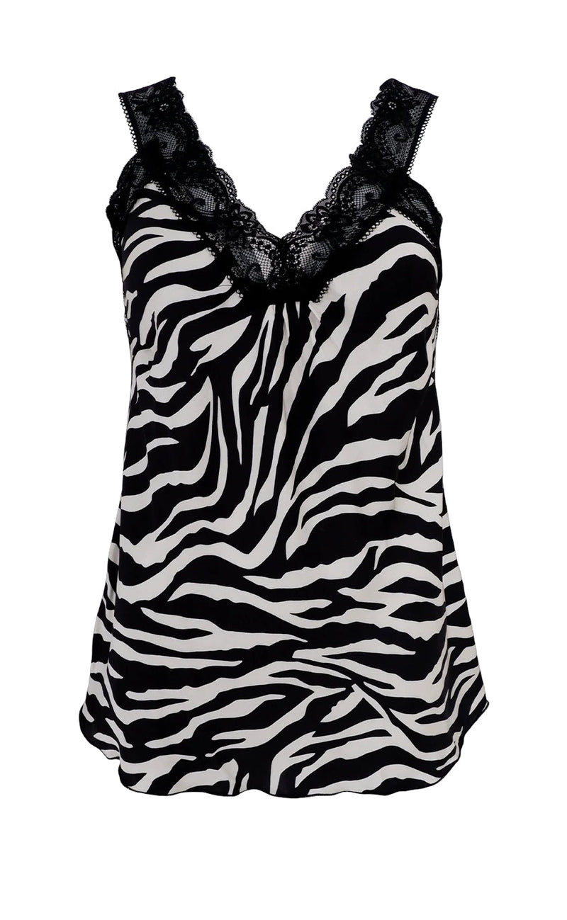 Black Colour Topp - Bea - Zebra