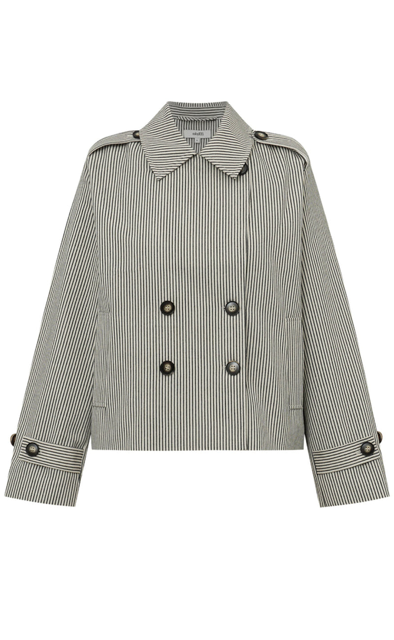 MbyM Jakke - Becker - Black Beige Stripe