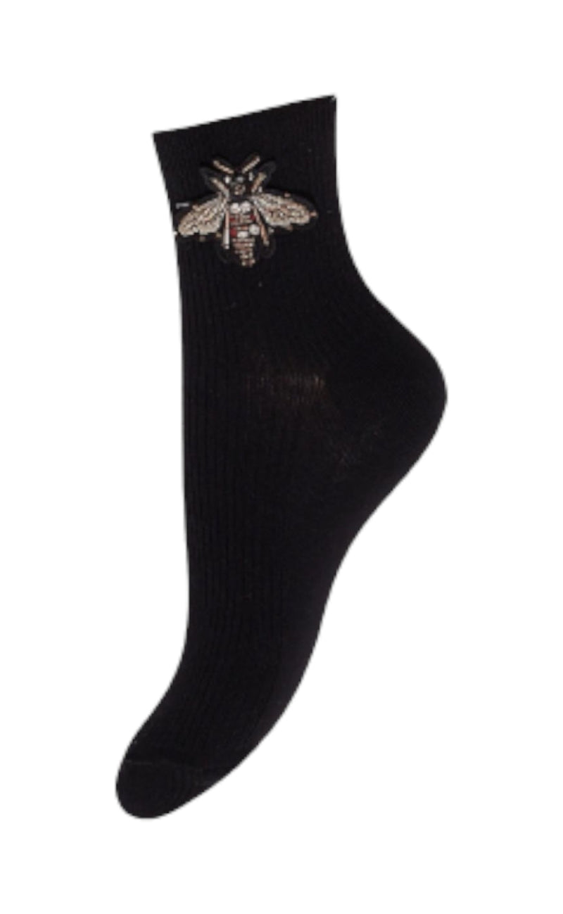 Hype The Detail Strømper - Golden Bee - Black