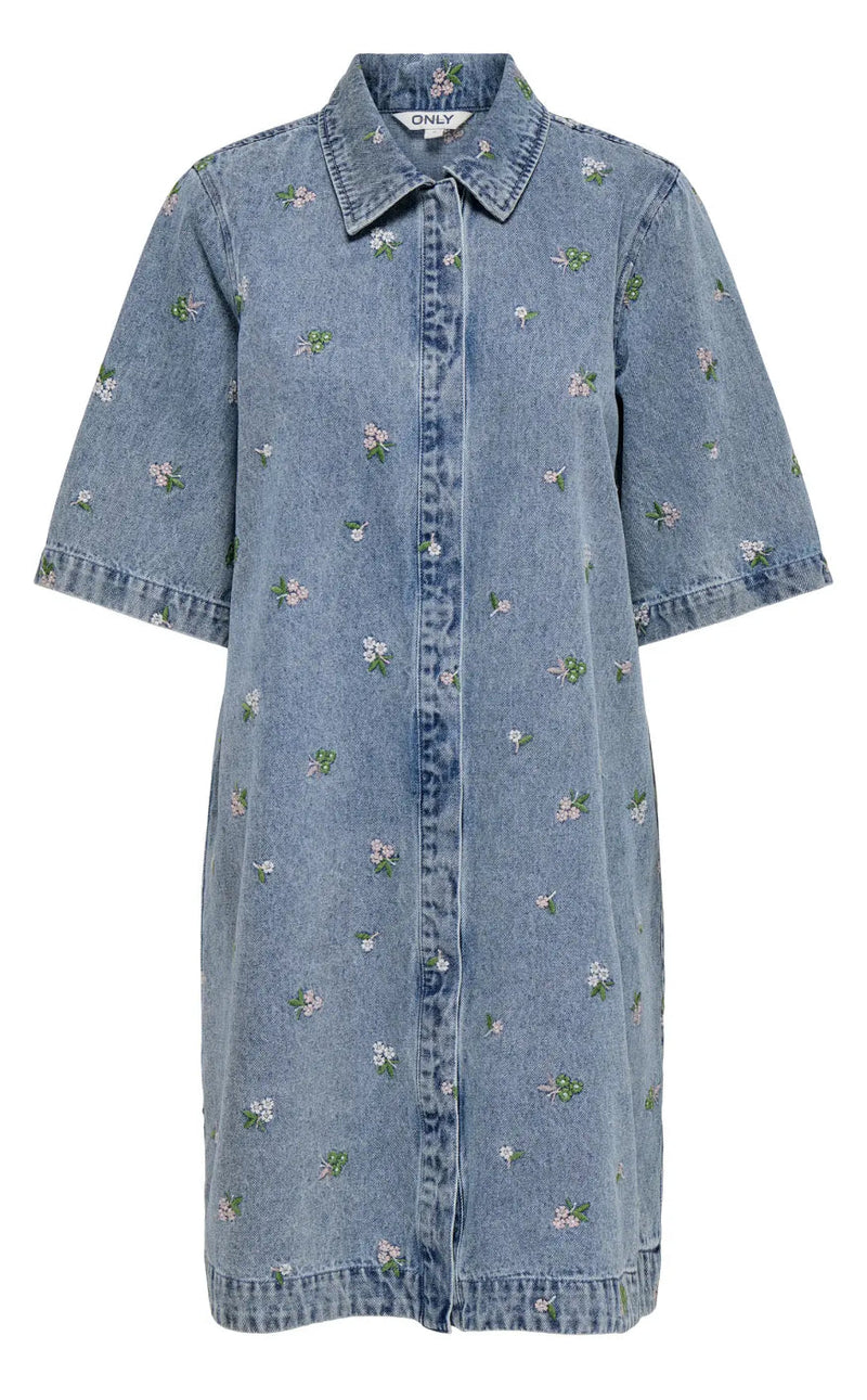 Only Kjole - Vera Belle - Light Blue Flower