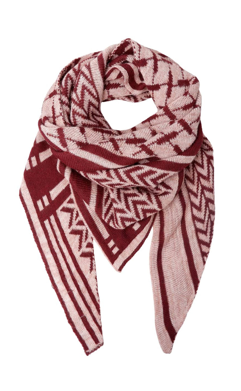 Black Colour Skjerf - Bex Triangle - Wine