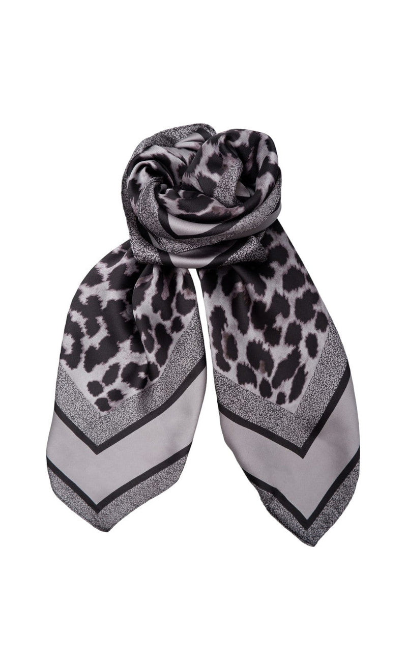 Black Colour Skjerf - Leo Mini - Grey Leo