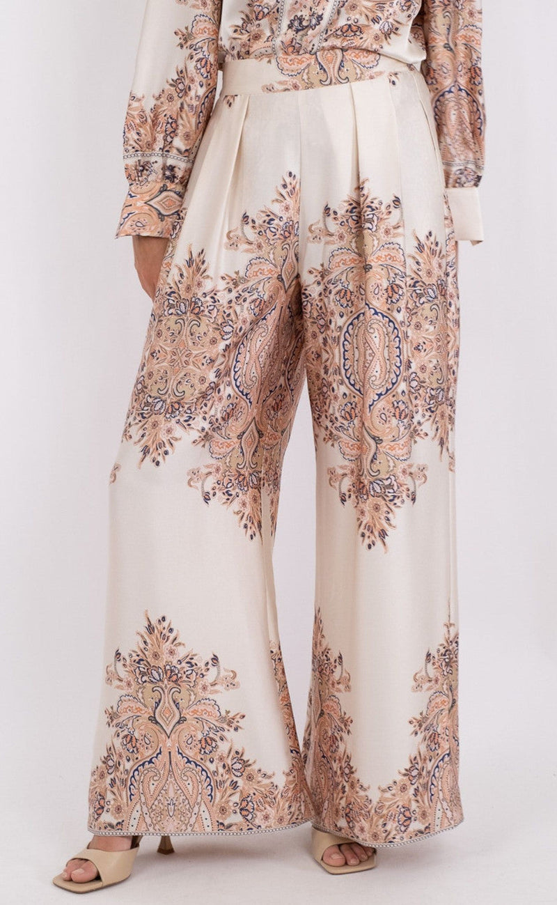 Neo Noir Bukser - Mana Paisley - Creme