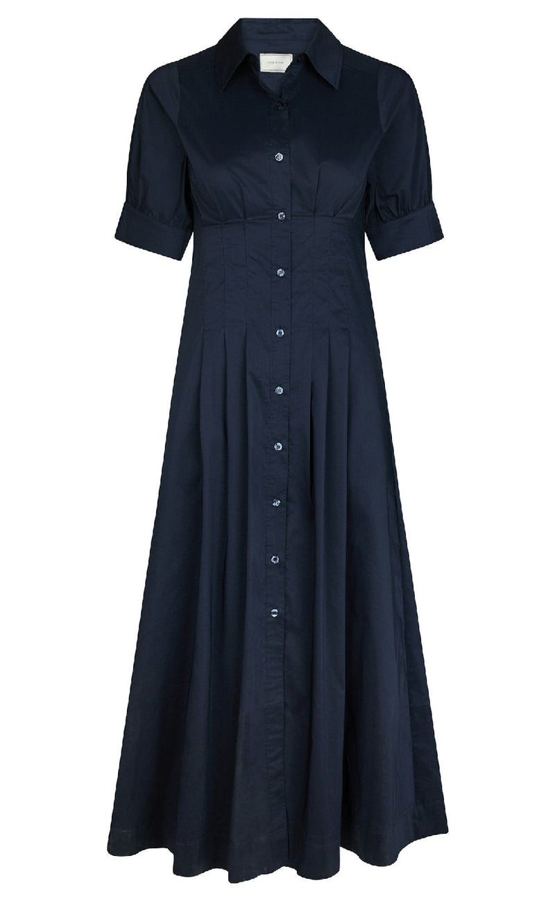 Neo Noir Kjole - Baia Poplin - Navy