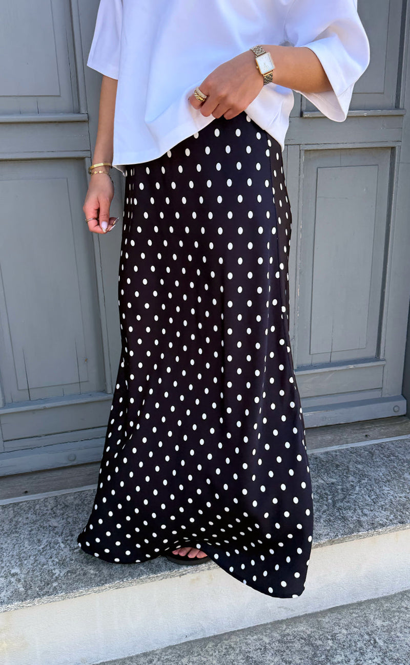 Say INA Copenhagen Skjørt - Diana Dot - Black W. White Dots