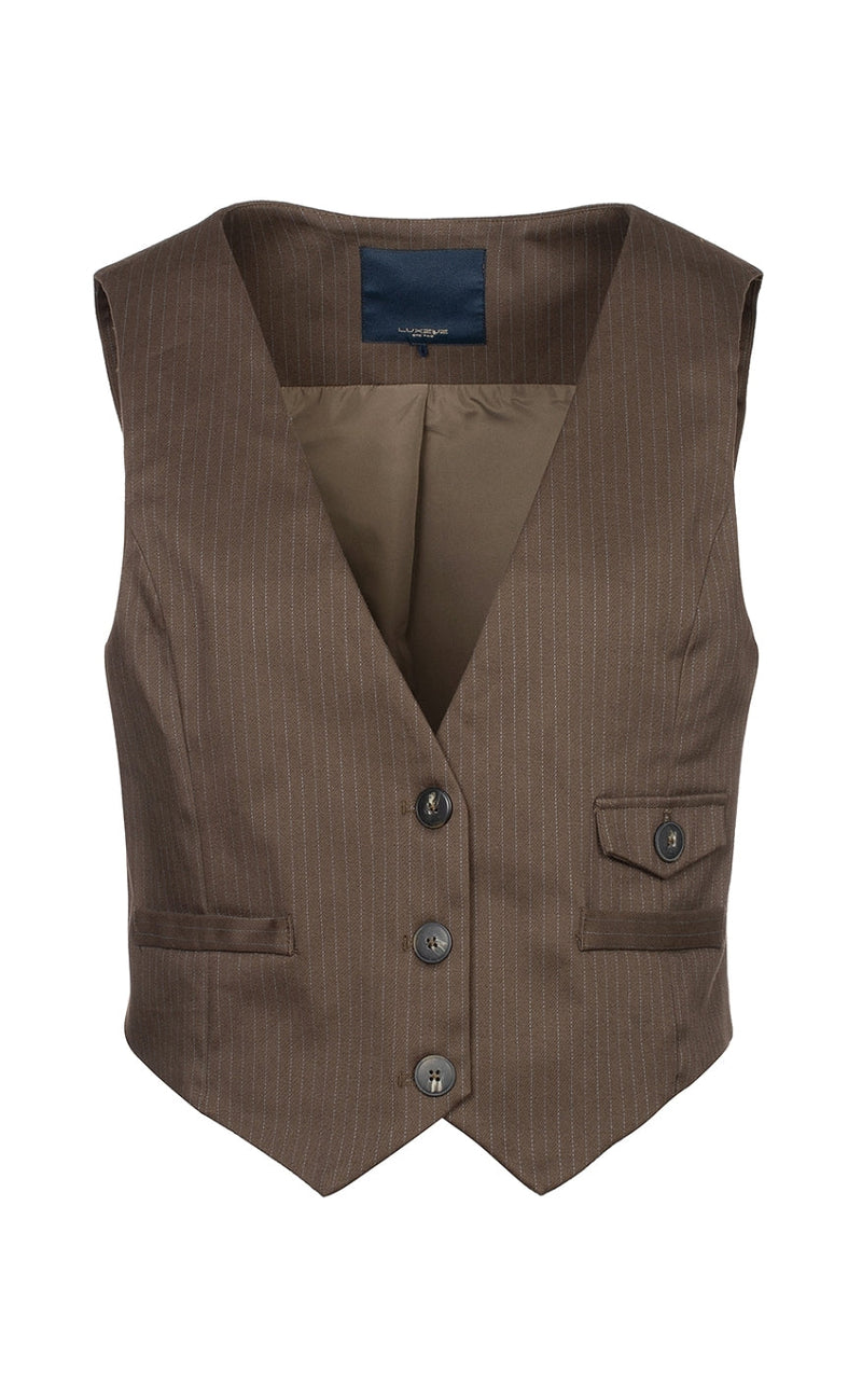 One Two Luxzuz Vest - Birla - Major Brown