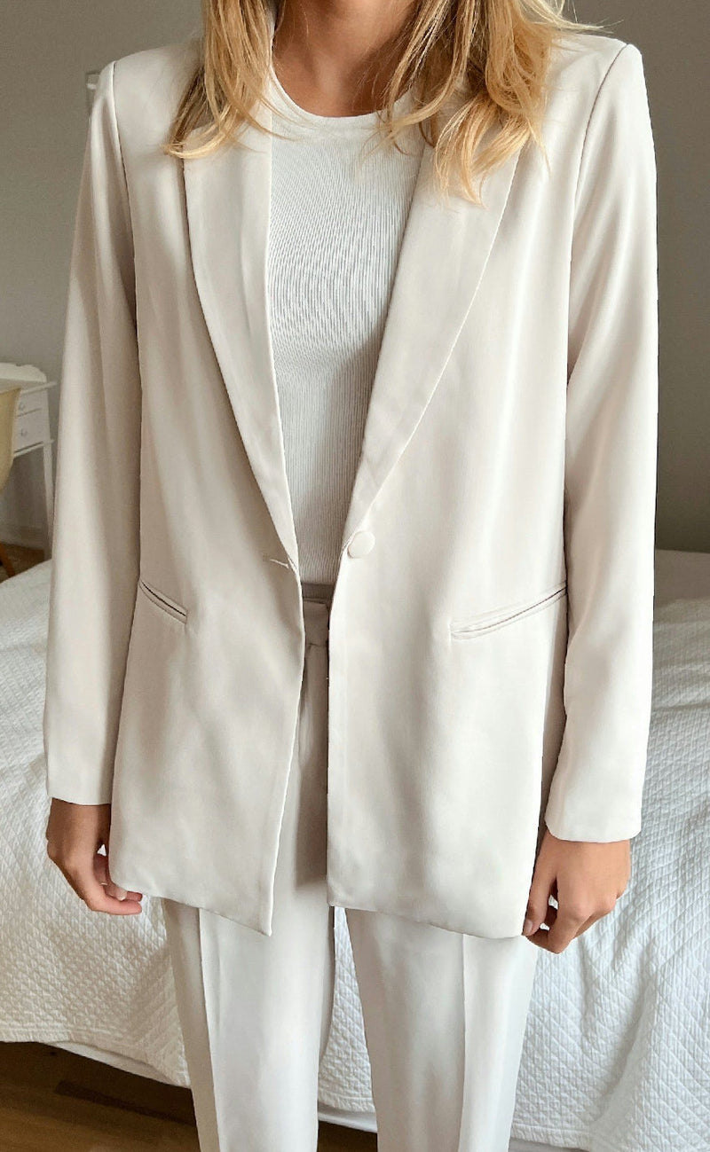 Neo Noir Blazer - Avery Woven - Ivory
