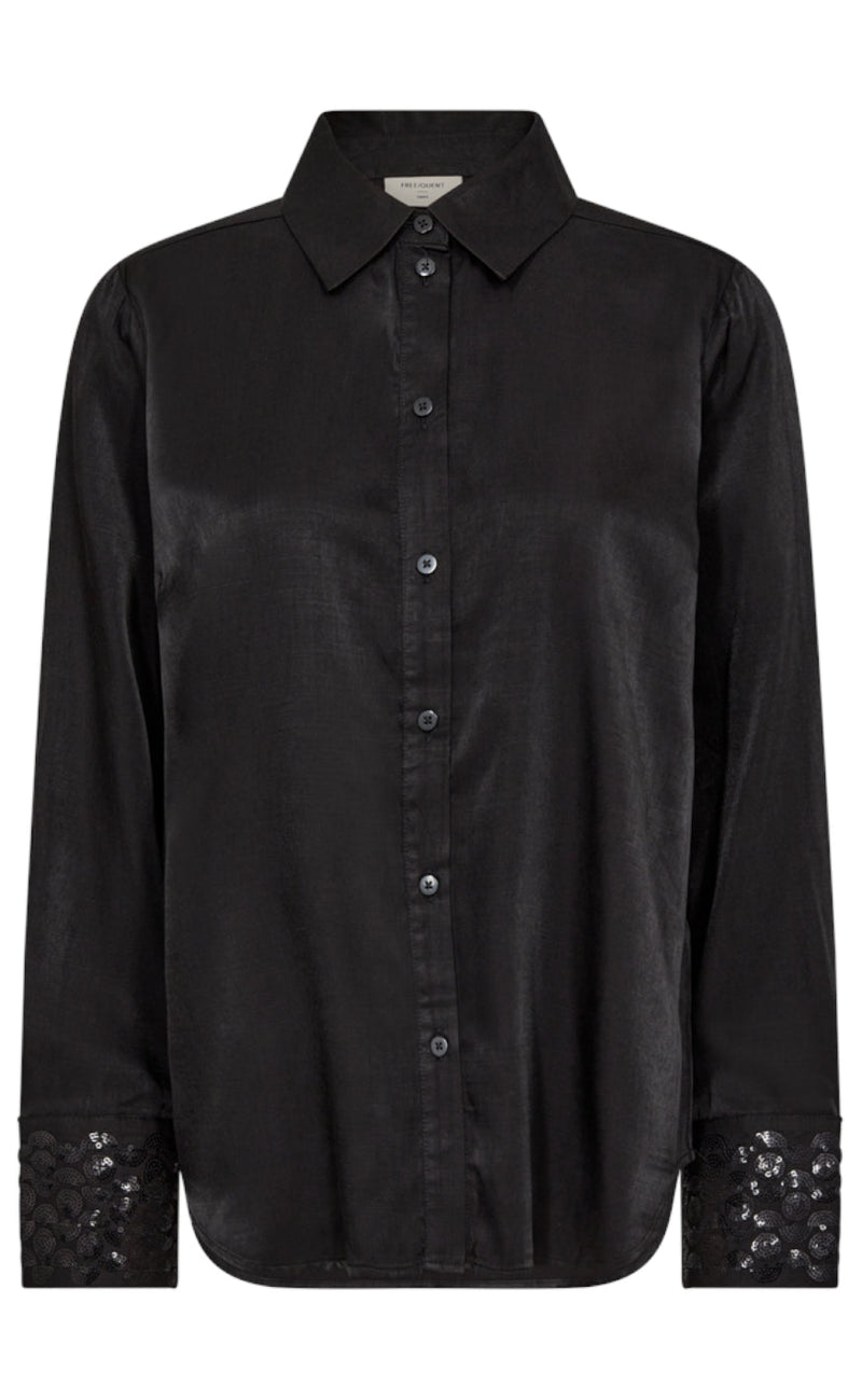 Freequent Skjorte - Bleen - Black