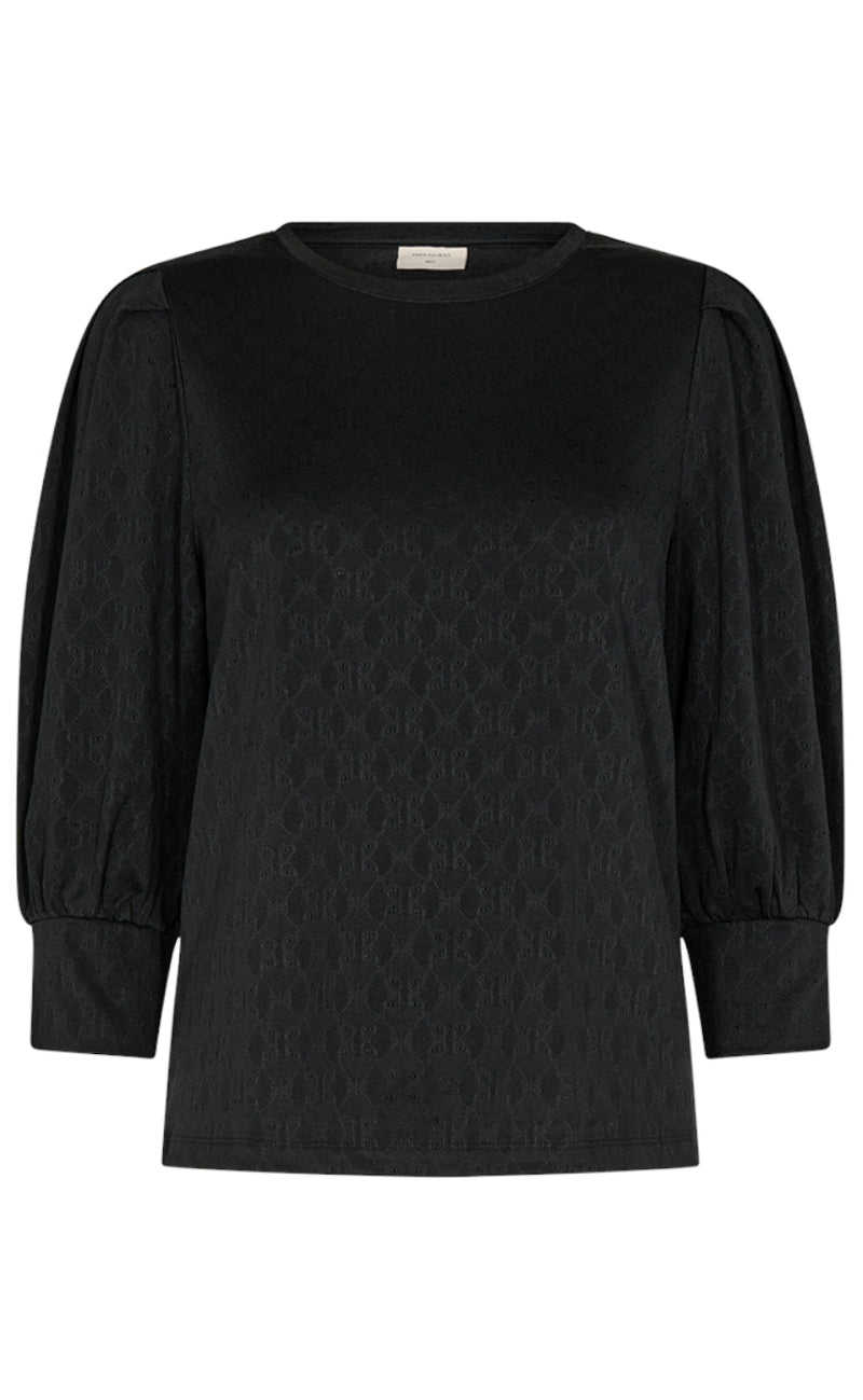 Freequent Bluse - Blond - Black