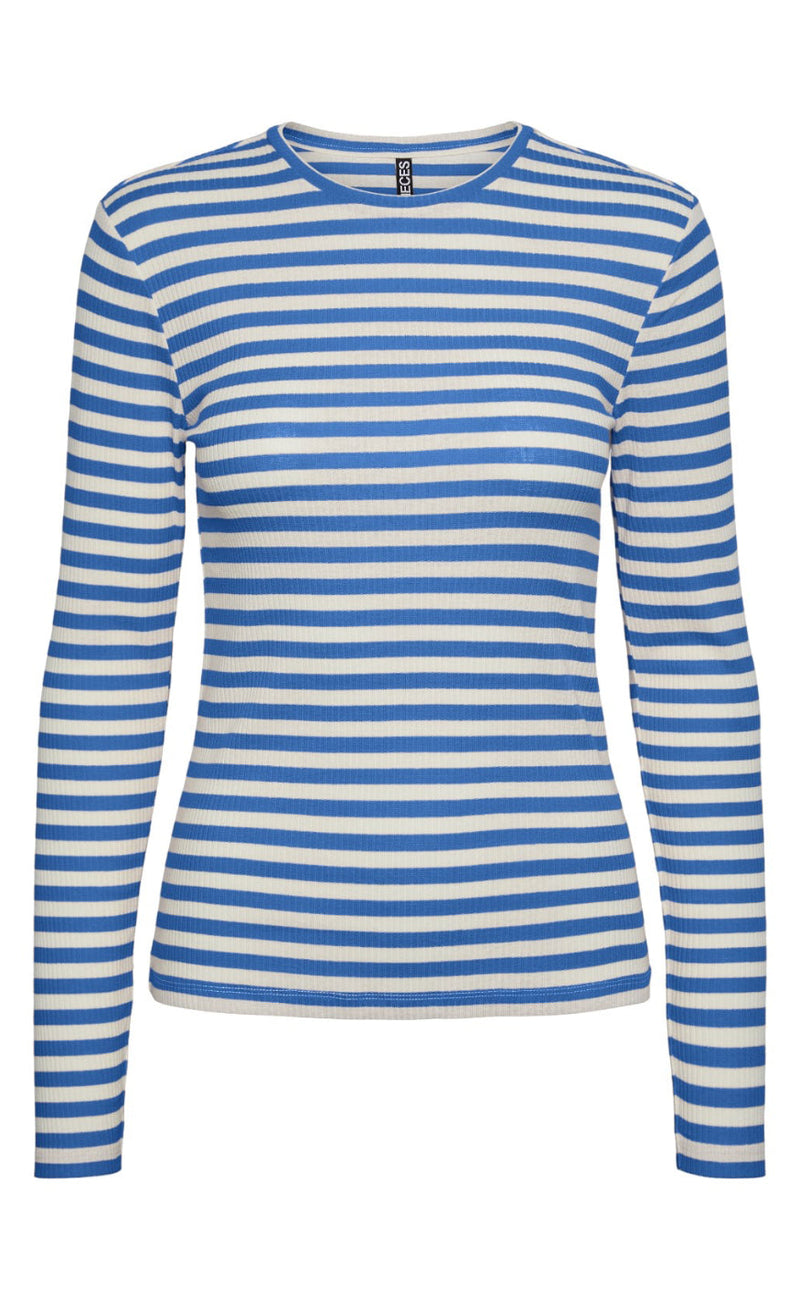 PIECES Bluse - Ruka - French Blue/Cloud Dancer